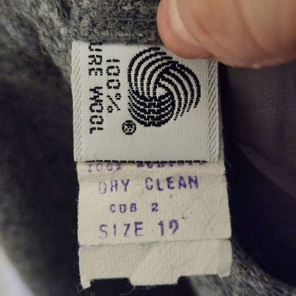 Vintage 60s EMO Pure Wool Gray Skirt Suit Size 12 - Picture 9 of 9